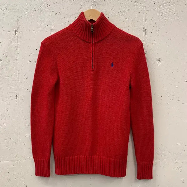 [BUNJANG] Polo Ralph Lauren Half-Zip Knit Red / 폴로 랄프로렌 하프집업 니트 레드