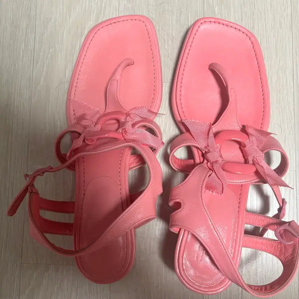 [BUNJANG] SUECOMMA BONNIE Leather Pink Shoes Size 245 / 시착 1회)슈콤마보니 가죽 핑크 구두 사이즈 245