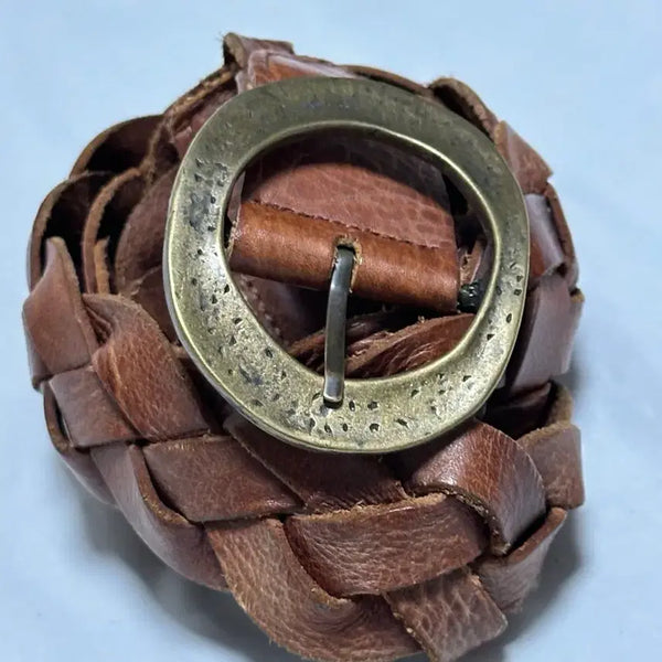 [BUNJANG] UC Berkeley Braided Leather Belt / UC Berkeley 통가죽 꼬임 벨트