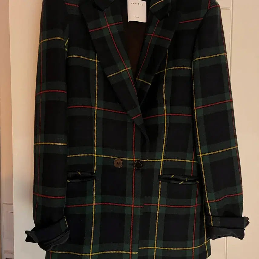 [BUNJANG] Sandro Scottish Check Wool Jacket / Sandro 산드로 스코티쉬 체크 모직 자켓_36 사이즈