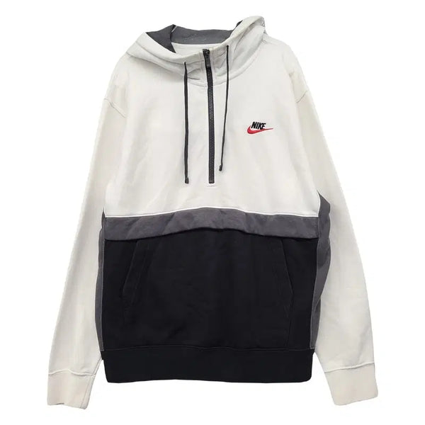 [BUNJANG] Nike White Half-Zip Hoodie L / 나이키 화이트 반집업 후드티 L