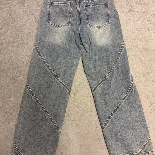 [BUNJANG] Denim Striped Pattern Jeans / 청바지 데님 스트라이프 패턴 청바지