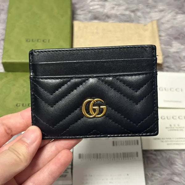 [BUNJANG] Gucci GG Marmont Matelassé Card Case Black / [풀구성] 구찌 GG 마몬트 마틀라세 카드지갑 블랙