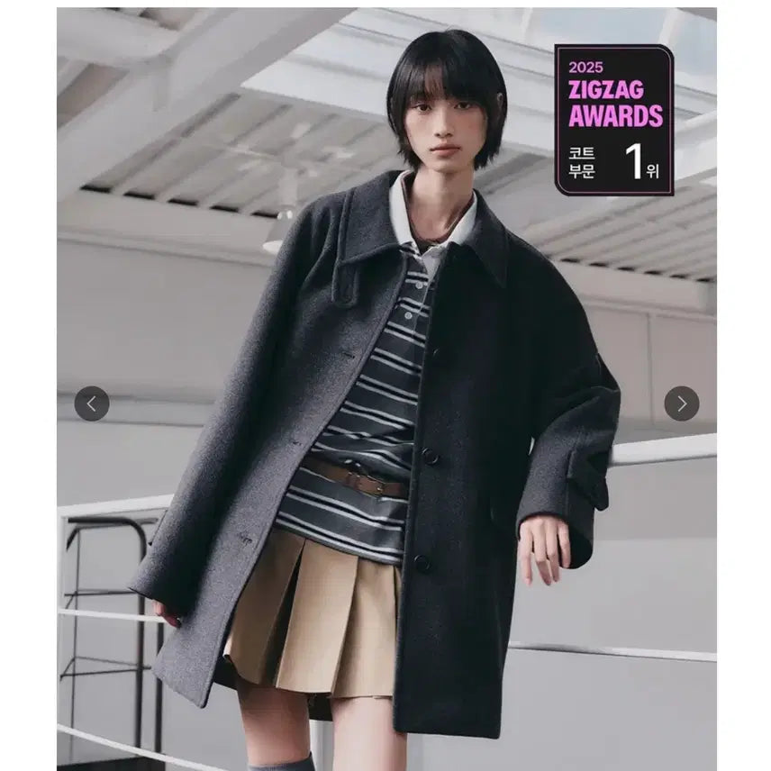 [BUNJANG] Wool Blended Stand Collar Half Coat / !지그재그1위코트품절!코트 울 블렌디드 스탠카라 하프