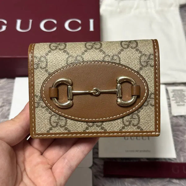 [BUNJANG] Gucci Horsebit 1955 Medium Wallet Brown / [풀구성] 구찌 홀스빗 1955 중지갑 브라운