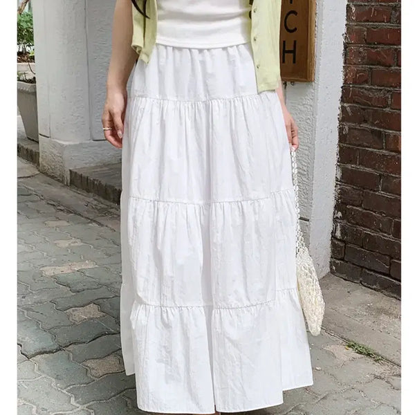 [BUNJANG] Nisom Tiered Skirt Ivory Basic / 니썸 캉캉스커트 아이보리 베이직 치마 지그재그