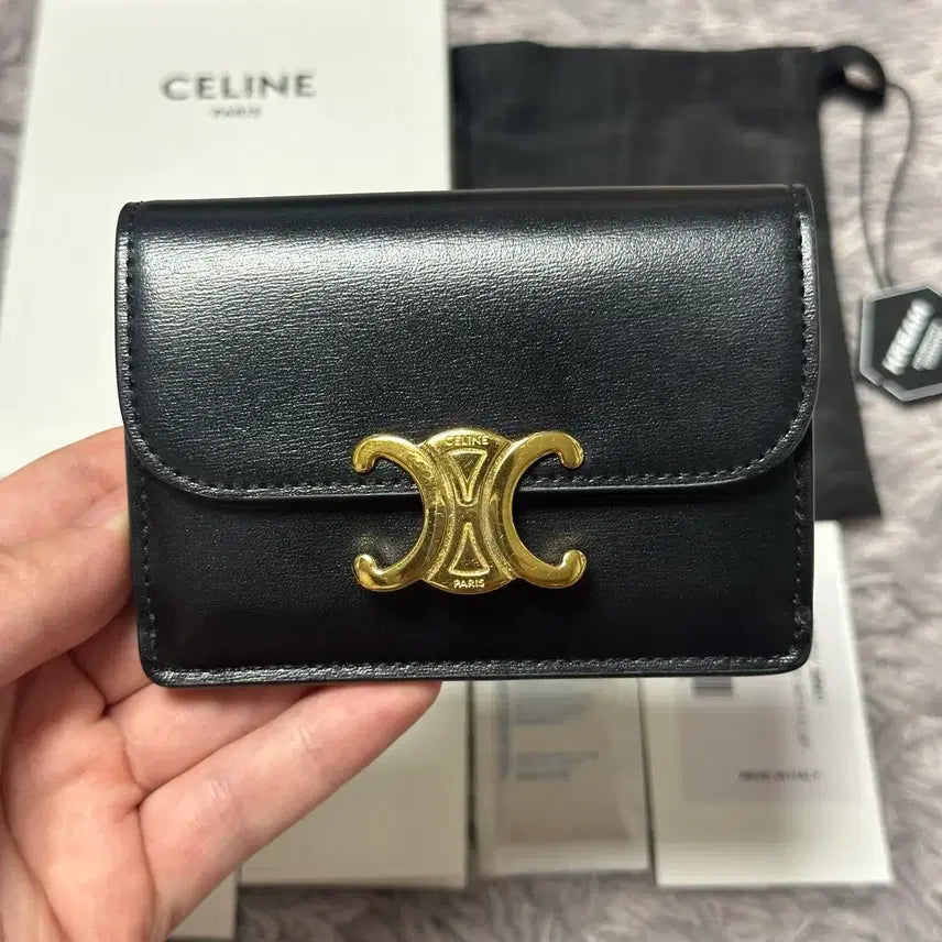 [BUNJANG] Celine Triomphe Card Holder Black / [풀구성] 셀린느 트리옹프 카드지갑 블랙