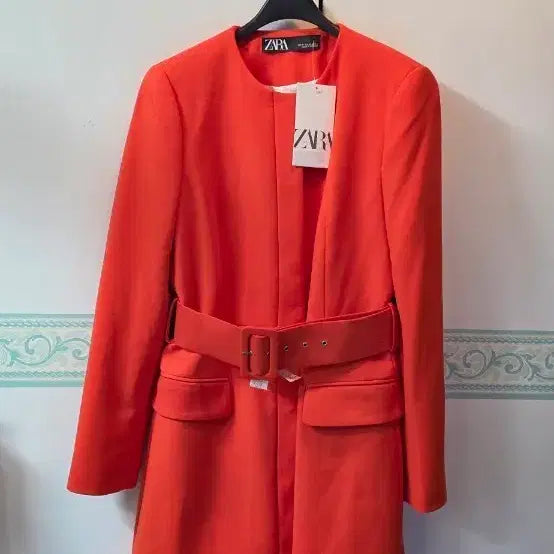[BUNJANG] Zara Orange Belted Jacket M New / 자라 오렌지 벨티드 자켓 M  새상품