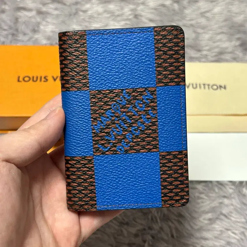 [BUNJANG] Louis Vuitton x Pharrell Damier Organizer Card Holder Blue / [풀구성] 루이비통 X 퍼렐 다미에 오거나이저 카드지갑 블루