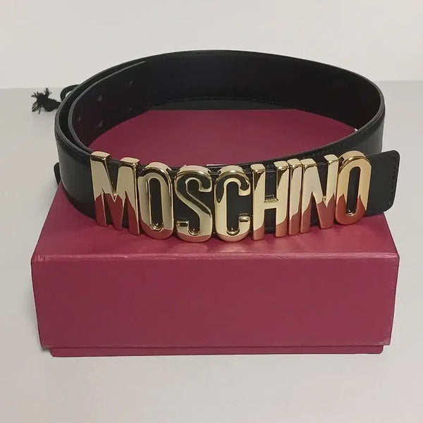 [BUNJANG] Moschino Gold Logo Women's Belt 38 / 모스키노 로고 여성벨트 38