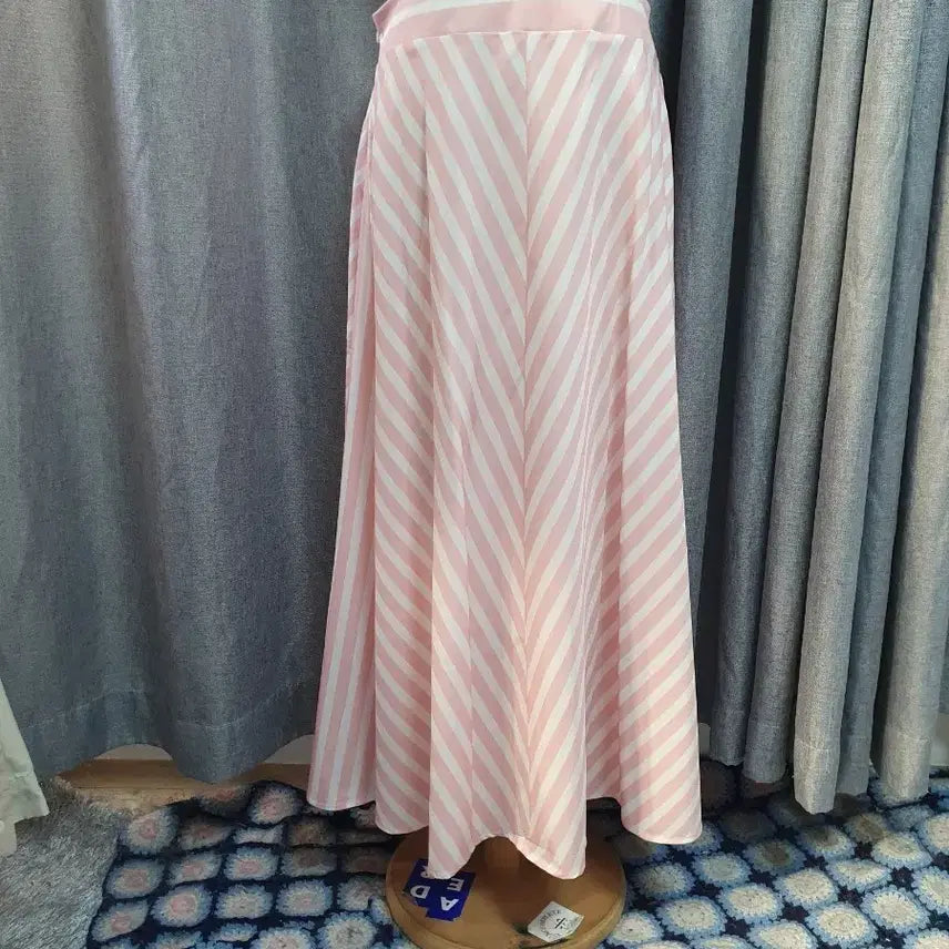 [BUNJANG] Pink Striped Maxi Skirt / L핑크 스트라이프 맥시스커트