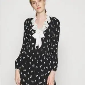 [BUNJANG] Maje Ribbon Pattern Frill Dress Size 36 / 마쥬 maje  리본 패턴 프릴  원피스 36 사이즈 정품