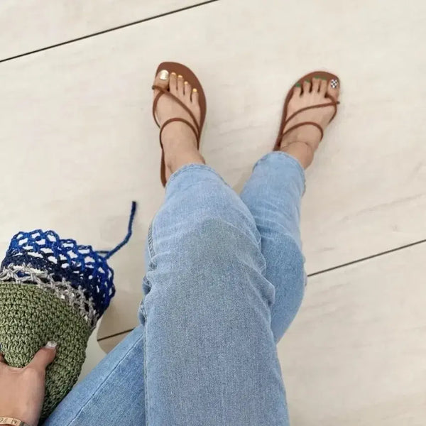 [BUNJANG] Lala Lounge Strap Sandals Brown / 랄라 라운지 스트랩 샌들