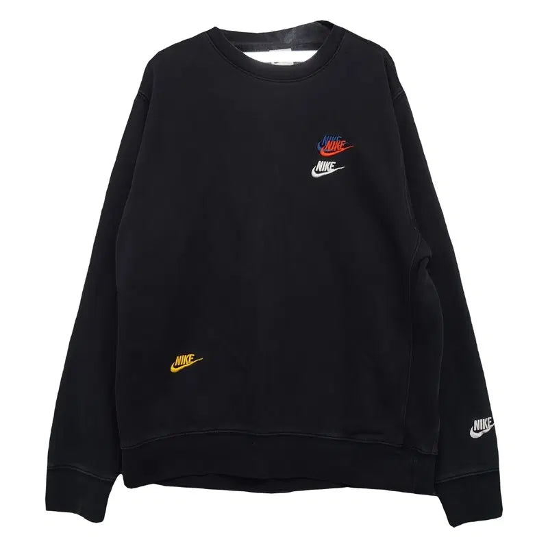 [BUNJANG] Nike Black Cotton Basic Swoosh Logo Sweatshirt L / 나이키 블랙 코튼 베이직 스우시 로고 맨투맨 L
