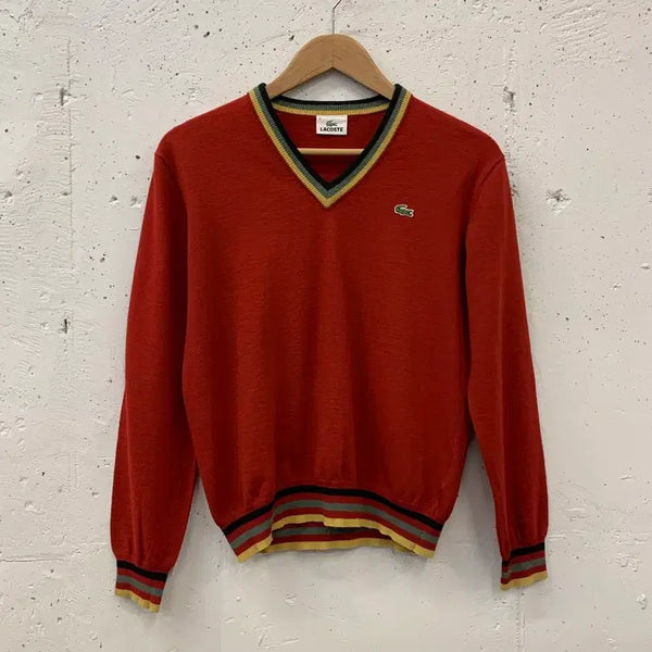 [BUNJANG] Lacoste V-Neck Knit Sweater / 라코스테 브이넥 니트