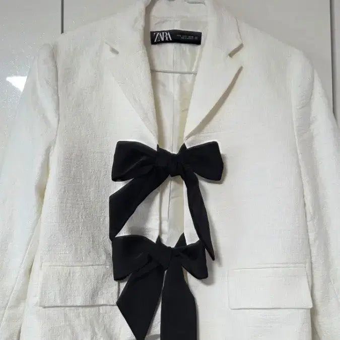 [BUNJANG] Zara Ribbon Blazer White / 자라 리본 블레이저 화이트