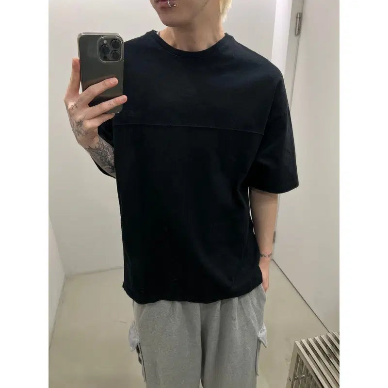 [BUNJANG] Maison Mined Baek Patch Short-Sleeve T-Shirt / 메종미네드 백 패치 반팔티 r4469
