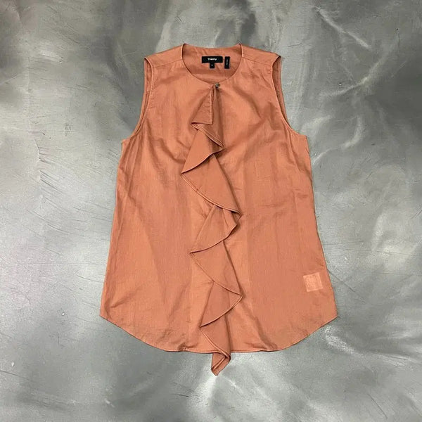[BUNJANG] Theory Sleeveless Ruffle Top / 띠어리 프릴 슬리브리스 탑 y18970