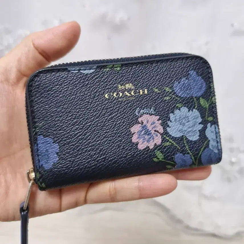 [BUNJANG] Coach Floral Print Cardholder Wallet / 코치 카드지갑 미니지갑 꽃무늬지갑
