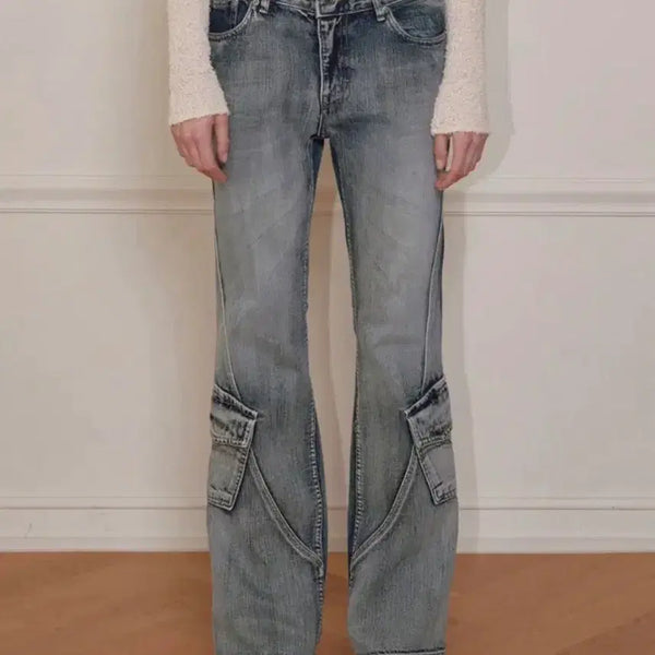 [BUNJANG] Bohemian Seoul Washed Blue Bootcut Jeans Size M / 보헤미안 서울 워시드 블루 부츠컷 M