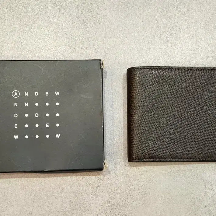 [BUNJANG] Andew Saffiano Leather Bifold Wallet Dark Brown / (새상품) 앤듀 andew 사피아노 소가죽 반지갑 월렛