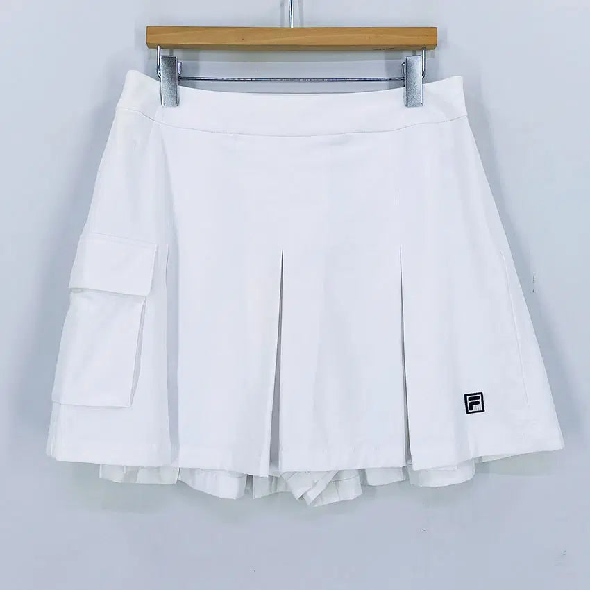 [BUNJANG] Fila Women's White Pocket Mesh Skort M / 휠라 여성 여름 포켓 메시안감 치마바지 화이트M (HU46542)