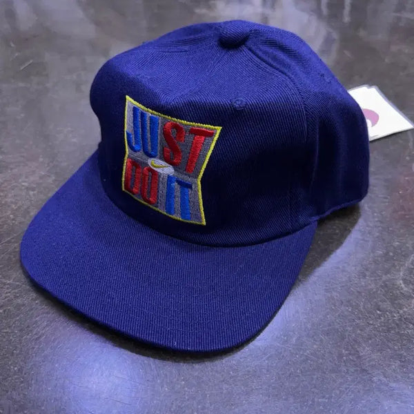 [BUNJANG] Nike 90s Old School Just Do It Embroidered Cap Hat Navy / 나이키 90's 올드스쿨 저스트두잇 자수 캡 모자 네이비