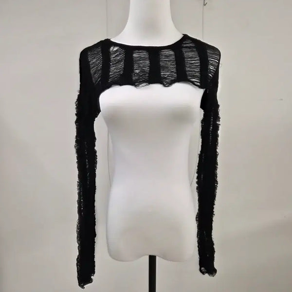 [BUNJANG] After Hours Distressed Knit Black M / 애프터아워 디스트로이드 니트 블랙 M