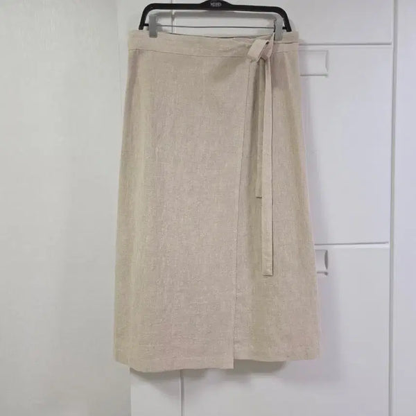 [BUNJANG] Linen Layered Long Skirt - Oatmeal / 오트밀 내추럴한 린넨 레이어드 롱스커트 33