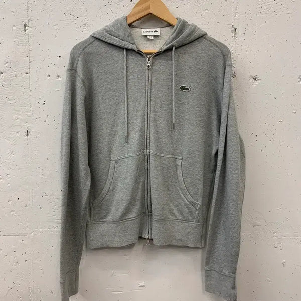 [BUNJANG] Lacoste Grey Hooded Zip-Up Jacket / 라코스테 그레이 후드 집업