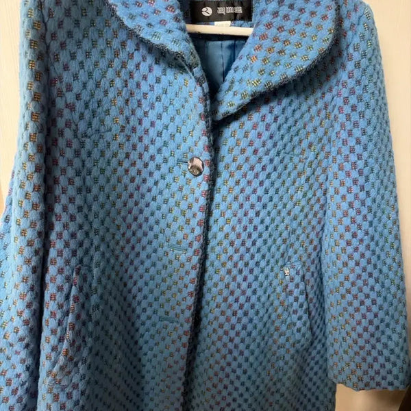 [BUNJANG] Libido Blue Check Fur Jacket / 리베도 블루 체크 털 자켓 91