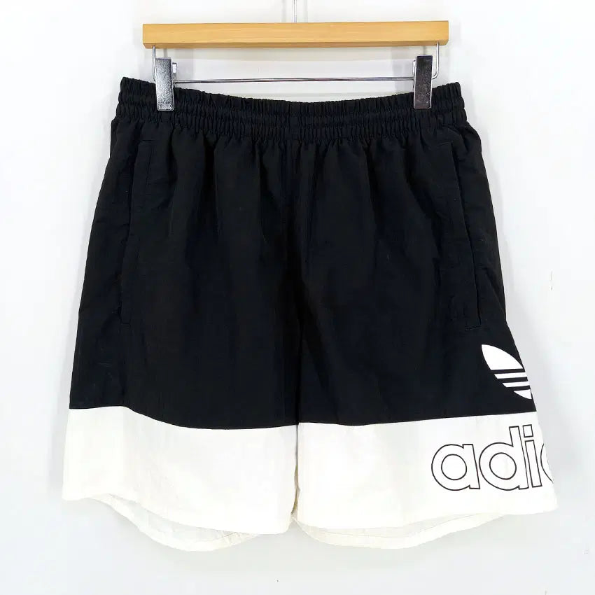 [BUNJANG] Adidas Women's Summer Printing Single-Layer Banding Shorts Black M / 아디다스 여성 여름 프린팅 홑겹 밴딩반바지 블랙M (HU46543)