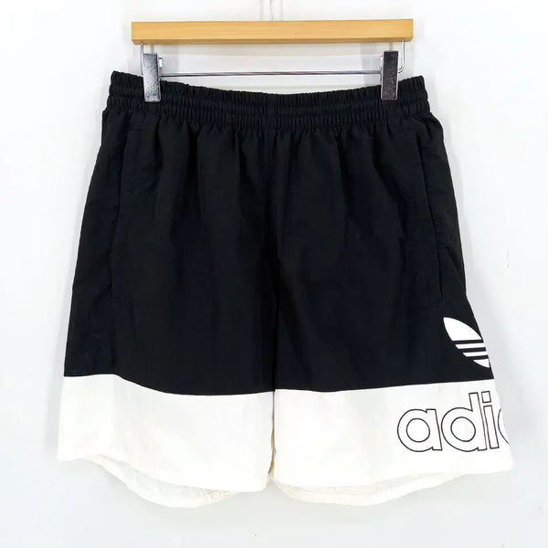 [BUNJANG] Adidas Women's Summer Printing Single-Layer Banding Shorts Black M / 아디다스 여성 여름 프린팅 홑겹 밴딩반바지 블랙M (HU46543)