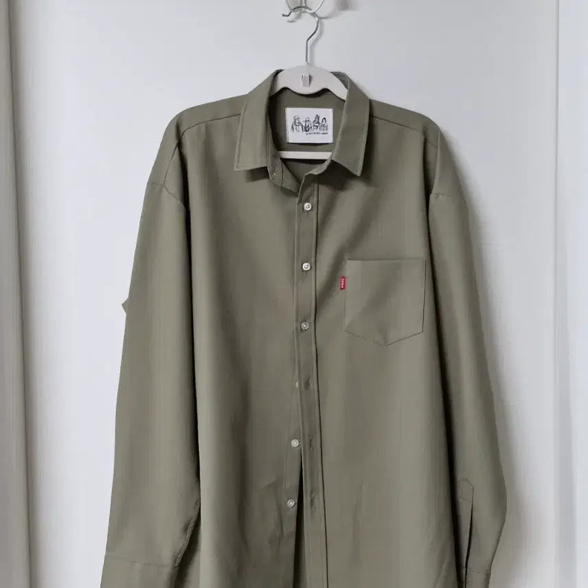 [BUNJANG] Men's Khaki Oversized Shirt / 남성 셔츠 남방 110