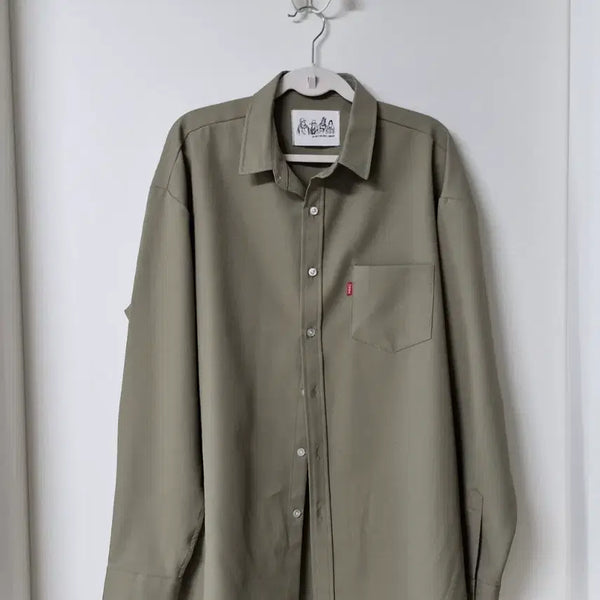 [BUNJANG] Men's Khaki Oversized Shirt / 남성 셔츠 남방 110
