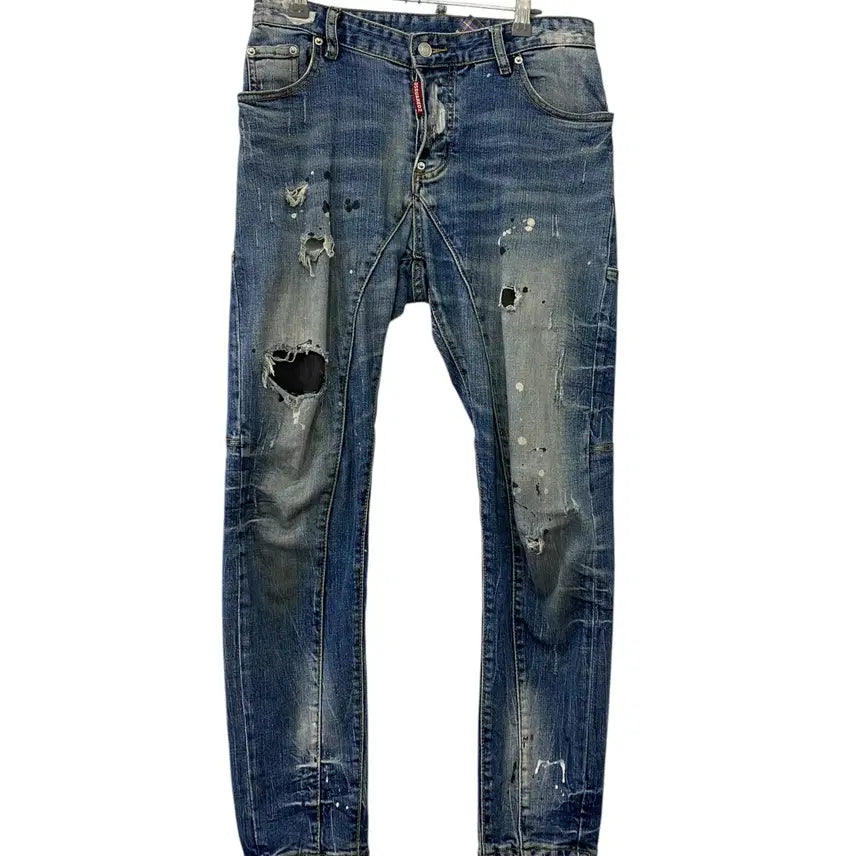 [BUNJANG] Dsquared2 Distressed Painting Denim Pants (Size 46) / A770. 디스퀘어드2 디스트로이드 페인팅 데님팬츠(46)