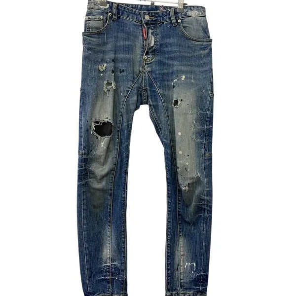 [BUNJANG] Dsquared2 Distressed Painting Denim Pants (Size 46) / A770. 디스퀘어드2 디스트로이드 페인팅 데님팬츠(46)