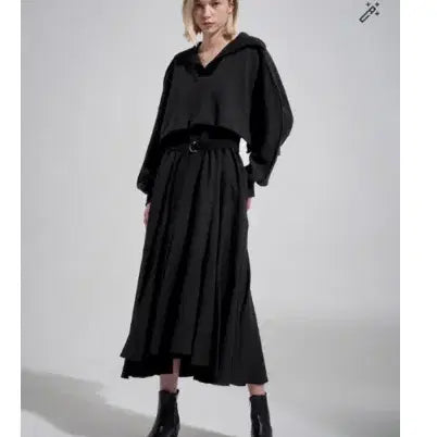 [BUNJANG] System Textured Block Belted Layered Dress Size 66 (Fits 88) / 시스템 system 텍스처 블록 벨티드 레이어 원피스 66 사이즈 정품