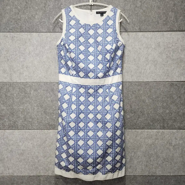 [BUNJANG] Brooks Brothers 346 Sleeveless Pattern Dress - Size 0 / 브룩스브라더스 346 패턴 민소매 원피스 (사이즈 0)