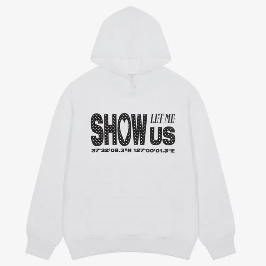 [BUNJANG] Love is True Dot Hoodie White / 러브이즈트루 도트 후드티 화이트