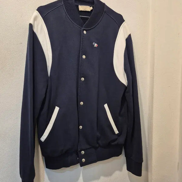 [BUNJANG] Maison Kitsuné Navy Blue Baseball Jacket / 메종키츠네 야구 점퍼 네이비 블루 가69