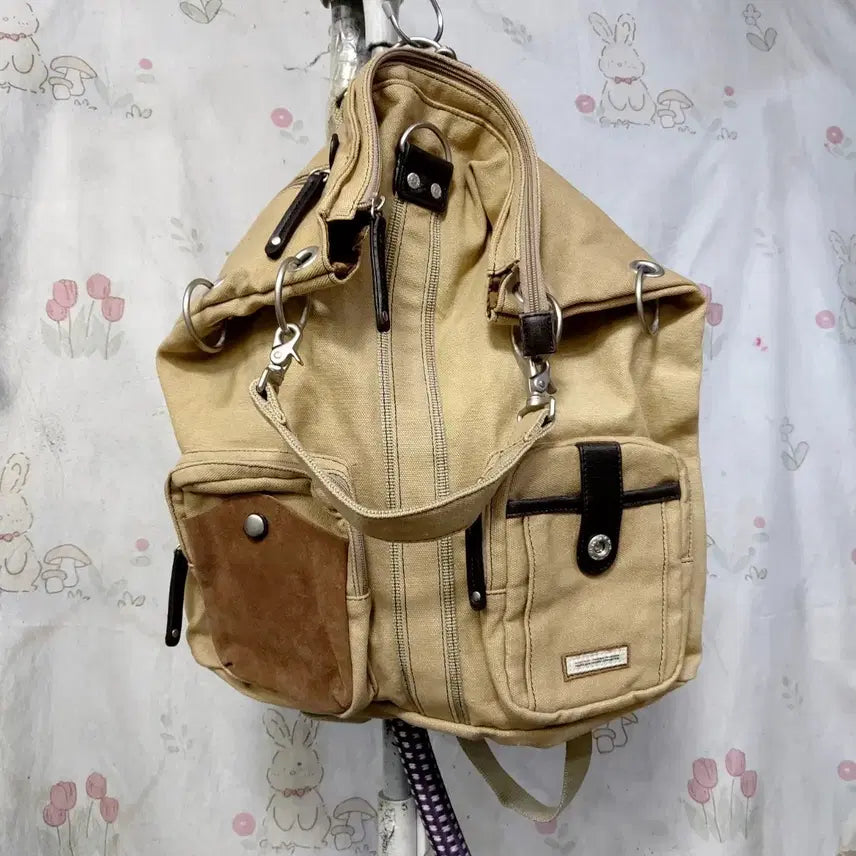 [BUNJANG] Harvest Label Mustache Canvas Backpack/Shoulder Bag / (일본하베스트 코퍼레이션  ) 무스타슈   캔버스  백팩/ 숄더백