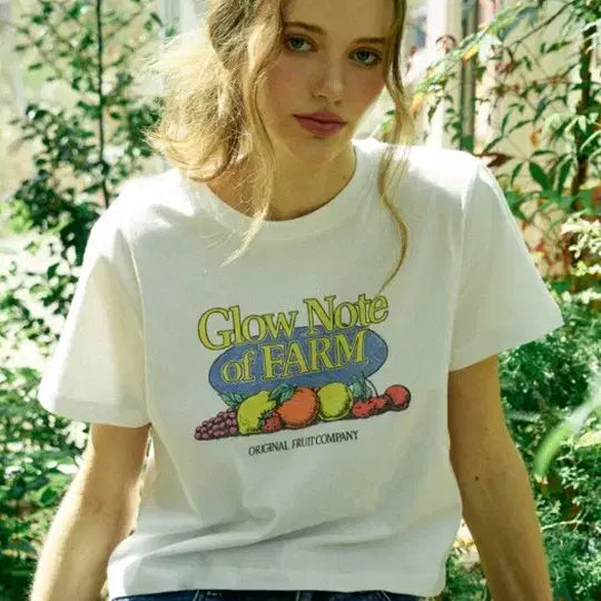 [BUNJANG] GLOW FARMERS NOTE Fruit Series T-Shirts White / 새상품) 글로우노트 GLOW FARMERS NOTE FRUIT SERIES T-SHIRTS (화이트)