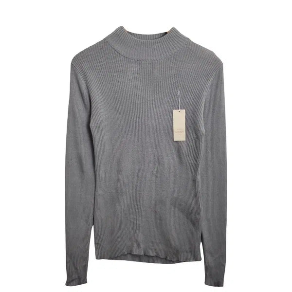 [BUNJANG] SPINASH Women's Slim Fit Grey Semi-Turtleneck Knit [L] / 미사용품 SPINASH 그레이 반목 니트 [L] 여성 슬림핏