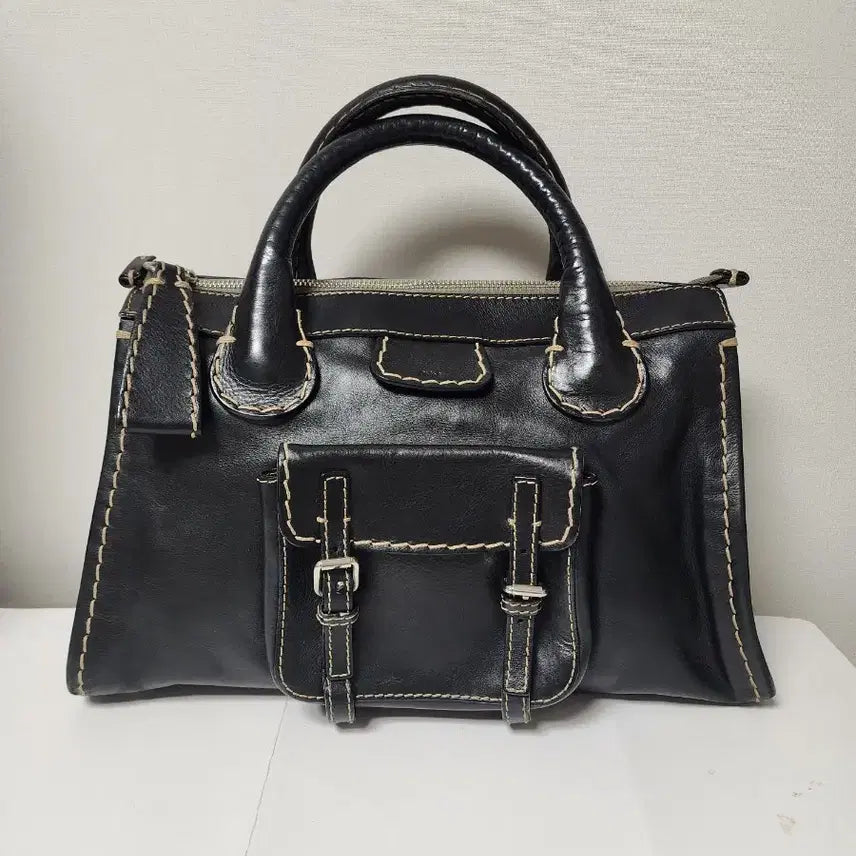[BUNJANG] Chloe Black Leather Edis Bag Tote Bag / 끌로에 가죽 토트백