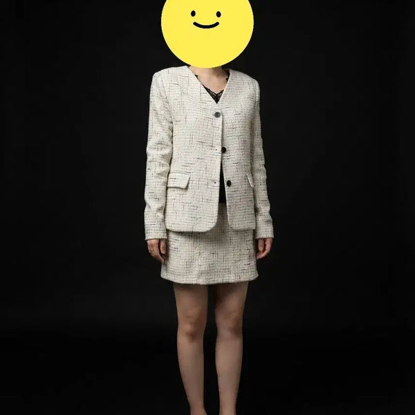 [BUNJANG] Tweed Jacket and Skirt Set / 봄,가을용) 트위드 자켓 스커트 셋트