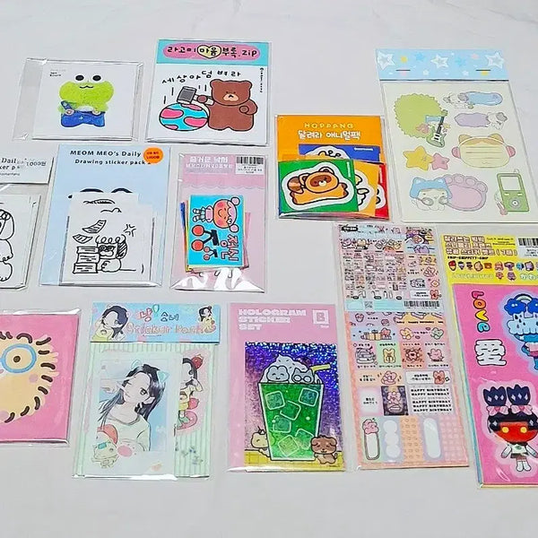[BUNJANG] Sealed Sticker Pack Bundle Set (12 pieces) / 새상품 무중복 스티커팩 12개 일괄판매