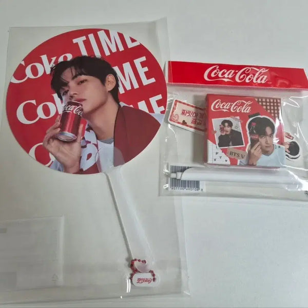 [BUNJANG] BTS V Stationery Set & Fan / 코카콜라 bts v 뷔 문구세트& 부채