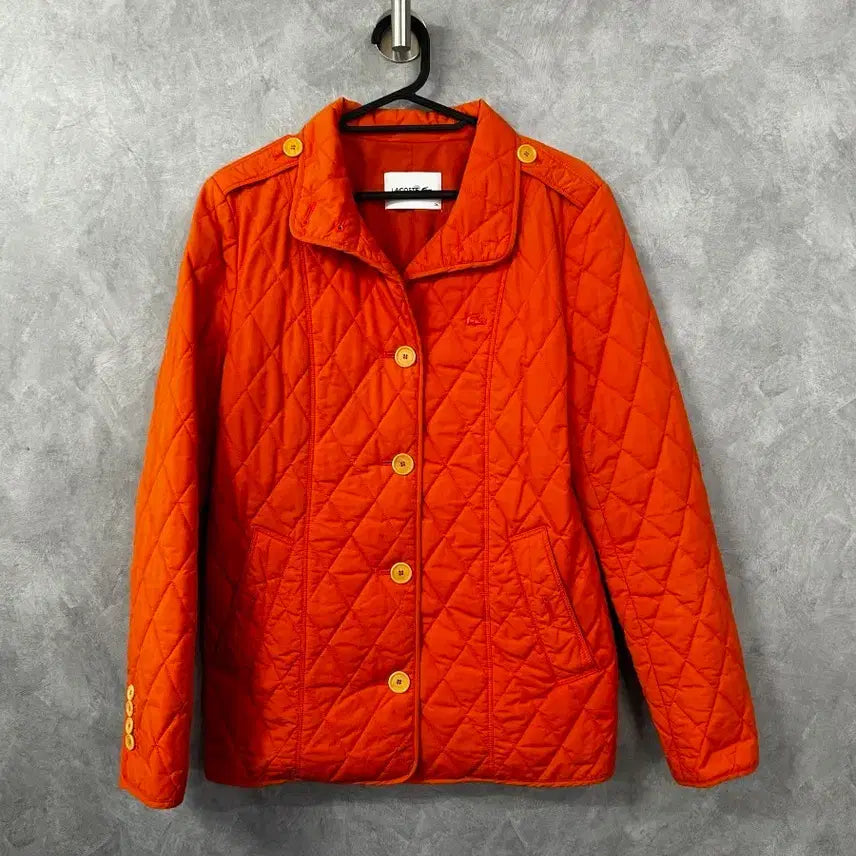 [BUNJANG] Lacoste Quilted Jacket Orange Women's Size S / 라코스테 퀼팅 자켓 오렌지 여성 S 90사이즈