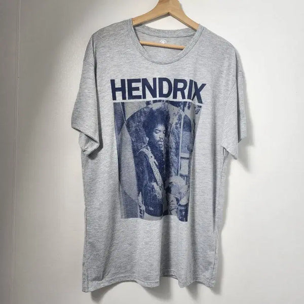 [BUNJANG] Jimi Hendrix Graphic Grey T-Shirt / 지미 헨드릭스 그래픽 X반팔 티셔츠